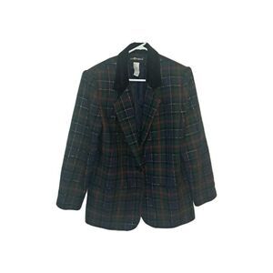 Sag Harbor Women’s  Size 14 Green, Gold And Red Suit Jacket Blazer